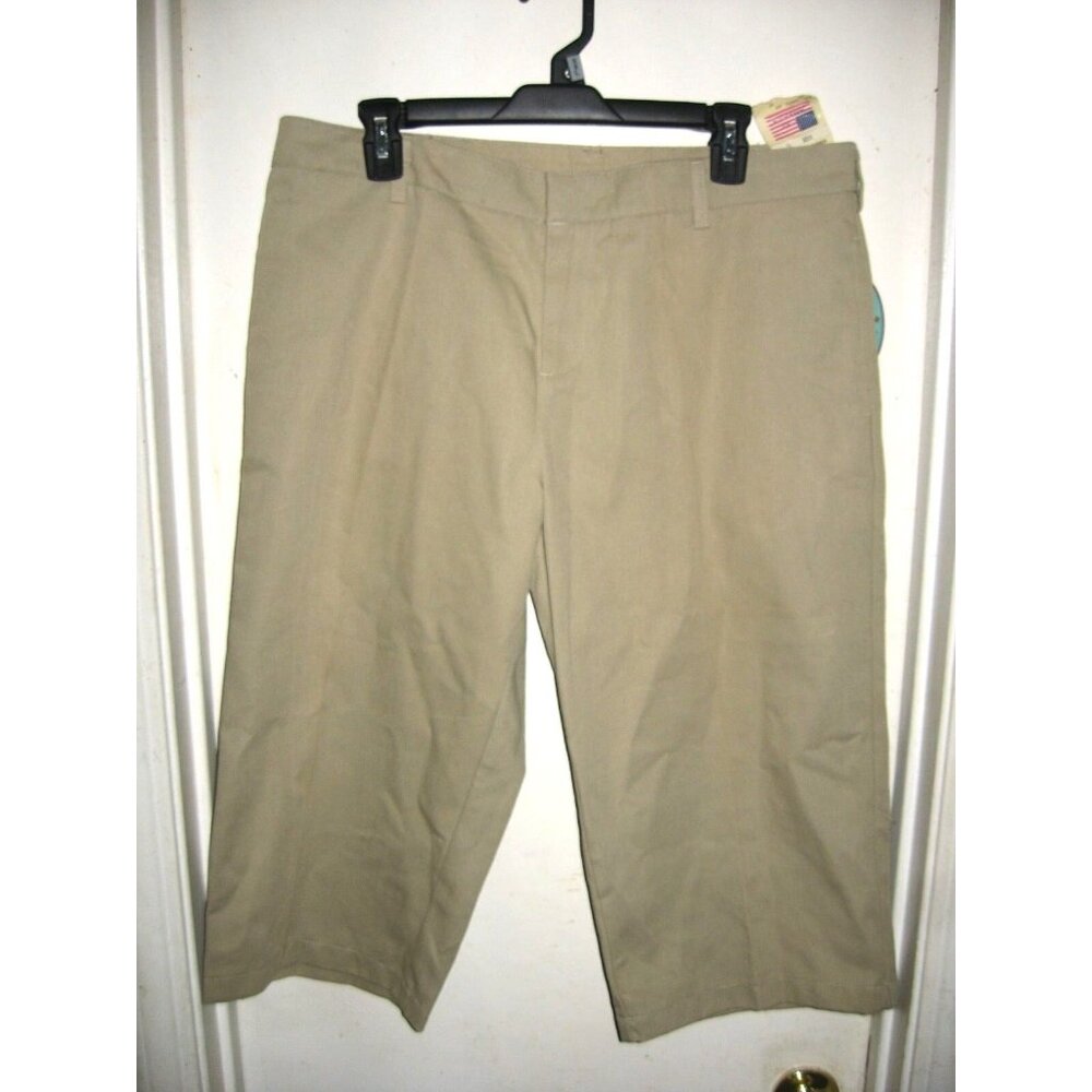 Fit America Khaki School Uniform Capri Pants Girls Size 17 Beige New